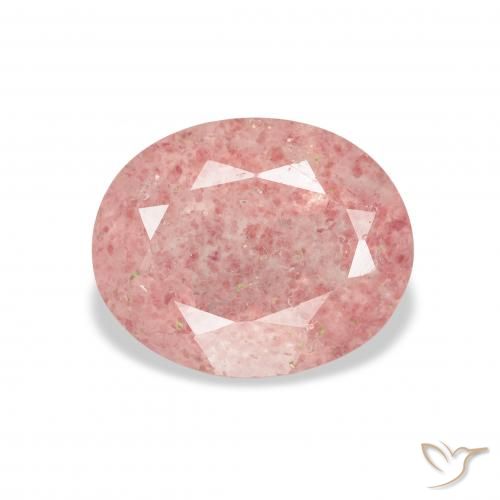 3.37ct 天然 ライトピンク ストロベリークォーツ, 楕円形, 透明