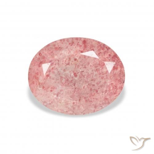 3.36ct 天然 バブルガムピンク ストロベリークォーツ, 楕円形, 透明