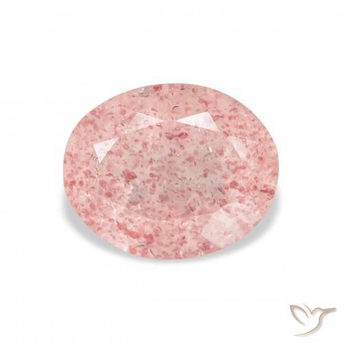 3.76ct 天然 ライトピンク ストロベリークォーツ, 楕円形, 透明