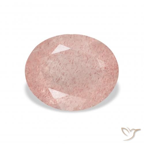 3.48ct 天然 ミディアムピンク ストロベリークォーツ, 楕円形, 透明