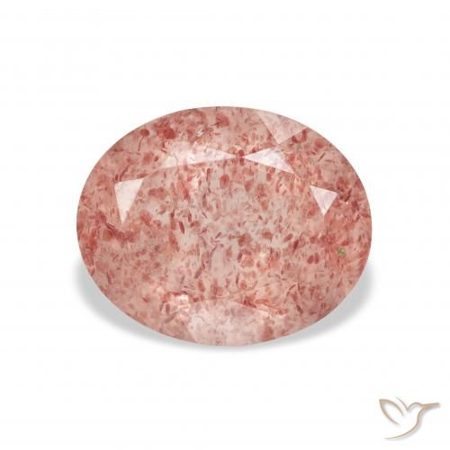 3.29ct 天然 ミディアムピンク ストロベリークォーツ, 楕円形, 透明