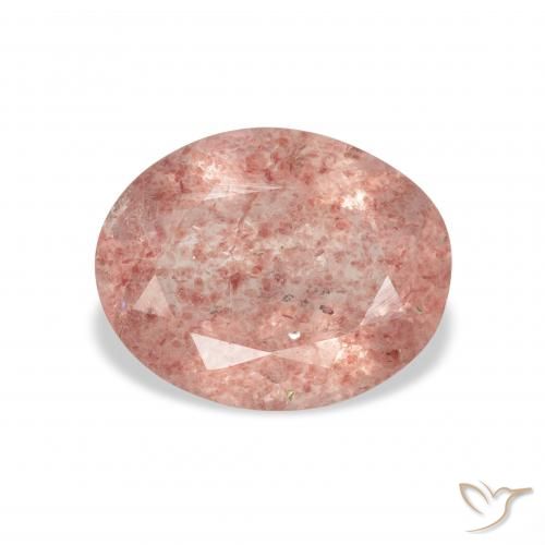 2.94ct 天然 オレンジがかったピンク ストロベリークォーツ, 楕円形, 透明