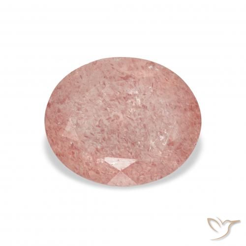 3.68ct 天然 アーシーピンク ストロベリークォーツ, 楕円形, 透明