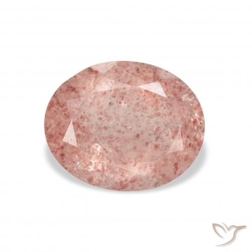 3.13ct 天然 アーシーピンク ストロベリークォーツ, 楕円形, 透明