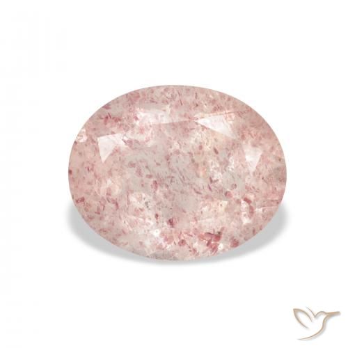 3.40ct 天然 ライトピンク ストロベリークォーツ, 楕円形, 透明