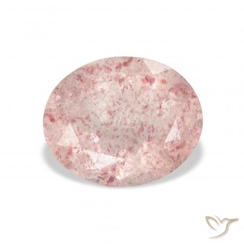 3.42ct 天然 ライトピンク ストロベリークォーツ, 楕円形, 透明