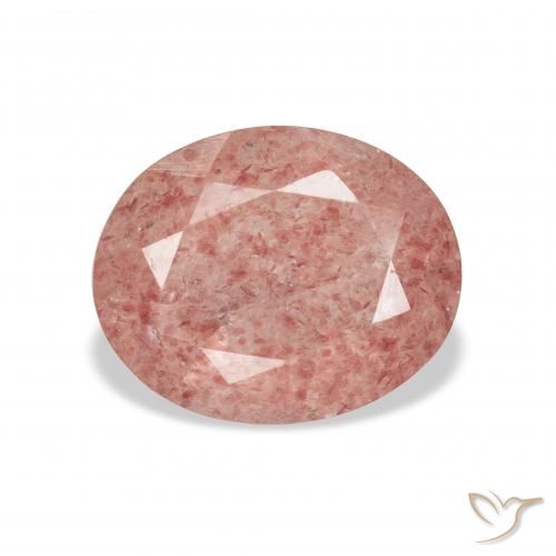3.38ct 天然 ラズベリーピンク ストロベリークォーツ, 楕円形, 透明