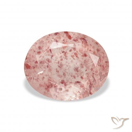 3.64ct 天然 ミディアムピンク ストロベリークォーツ, 楕円形, 透明