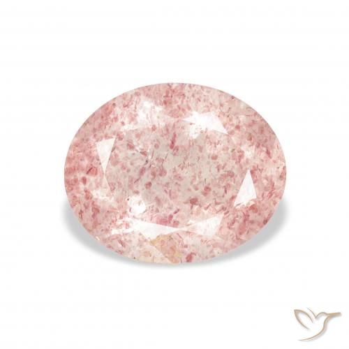 3.12ct 天然 ライトピンク ストロベリークォーツ, 楕円形, 透明