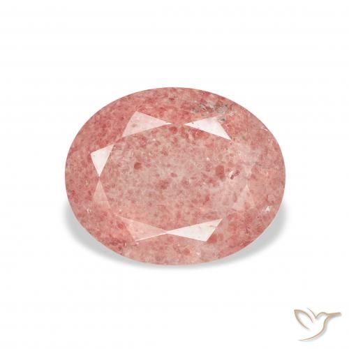 3.08ct 天然 ラズベリーピンク ストロベリークォーツ, 楕円形, 透明