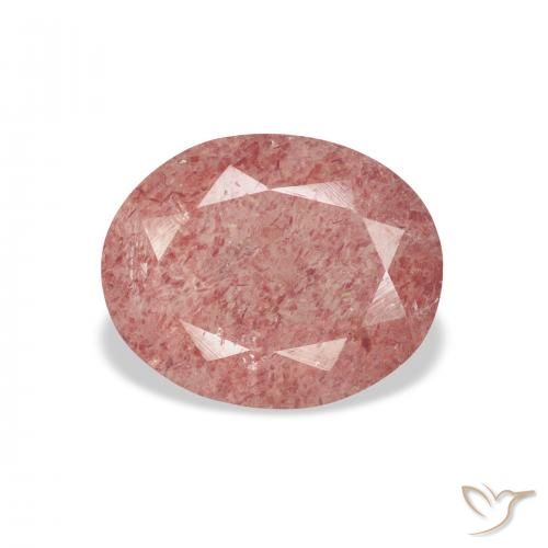 2.95ct 天然 ミディアムピンク ストロベリークォーツ, 楕円形, 透明