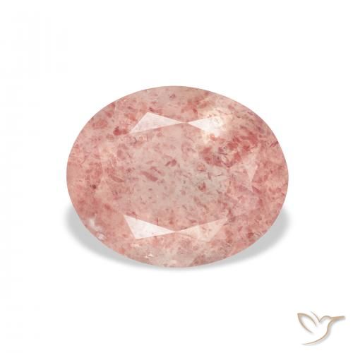3.68ct 天然 Medium Light-Pink ストロベリークォーツ, 楕円形, 透明