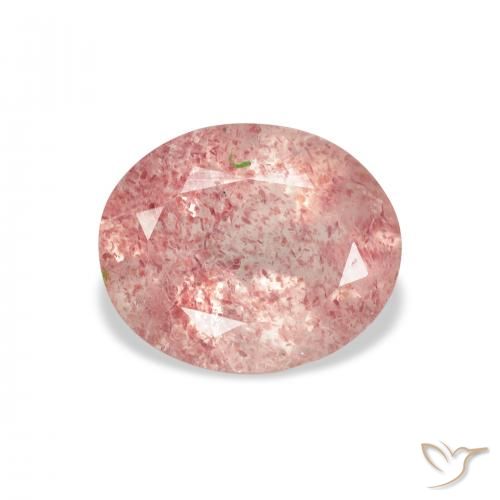 2.98ct 天然 ライトローズピンク ストロベリークォーツ, 楕円形, 透明