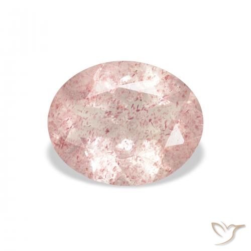 2.74ct 天然 オレンジピンク ストロベリークォーツ, 楕円形, 透明