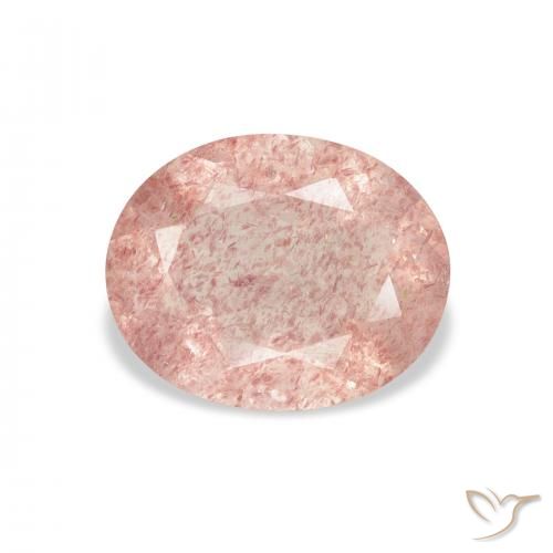 2.84ct 天然 ライトピンク ストロベリークォーツ, 楕円形, 透明