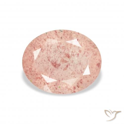 3.09ct 天然 ライトピンク ストロベリークォーツ, 楕円形, 透明