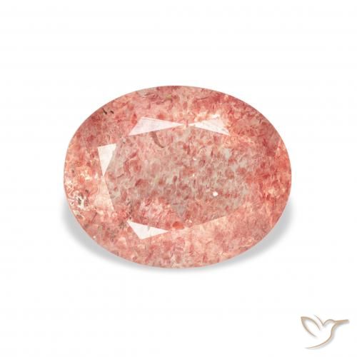 3.34ct 天然 ラズベリーピンク ストロベリークォーツ, 楕円形, 透明