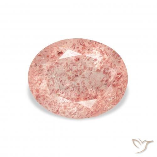 3.28ct 天然 ライトピンク ストロベリークォーツ, 楕円形, 透明