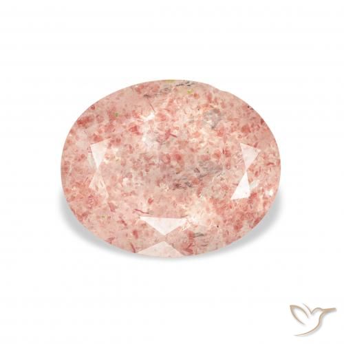 3.36ct 天然 ライトピンク ストロベリークォーツ, 楕円形, 透明