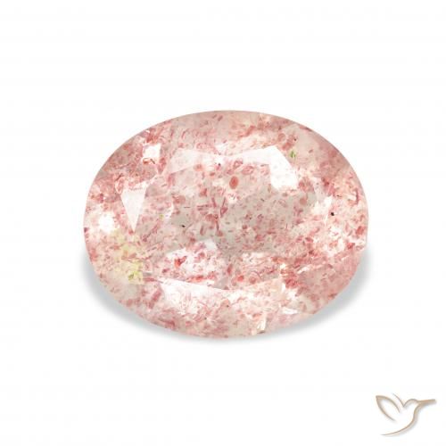 3.16ct 天然 ライトピンク ストロベリークォーツ, 楕円形, 透明
