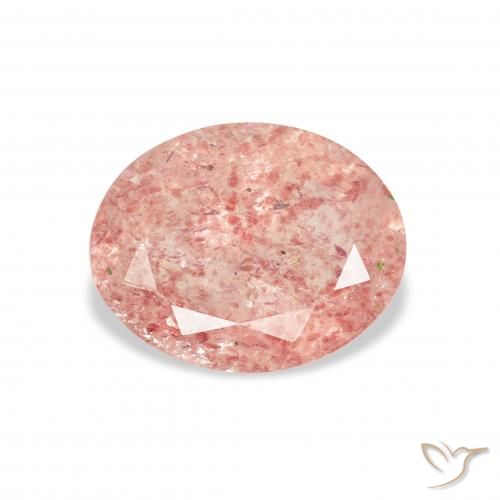 2.82ct 天然 オレンジピンク ストロベリークォーツ, 楕円形, 透明