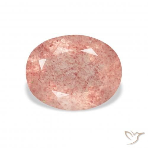 3.41ct 天然 ライトピンク ストロベリークォーツ, 楕円形, 透明