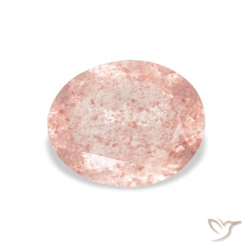 2.90ct 天然 フラミンゴピンク ストロベリークォーツ, 楕円形, 透明