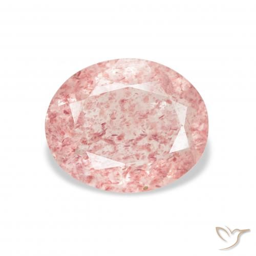 2.98ct 天然 アーシーピンク ストロベリークォーツ, 楕円形, 透明