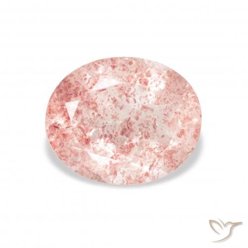 3.20ct 天然 ライトピンク ストロベリークォーツ, 楕円形, 透明