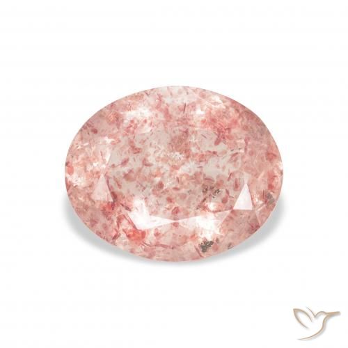 3.02ct 天然 Medium Light-Pink ストロベリークォーツ, 楕円形, 透明