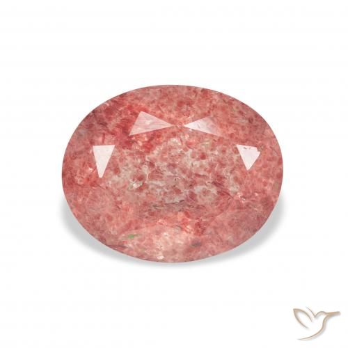3.48ct 天然 ラズベリーピンク ストロベリークォーツ, 楕円形, 透明