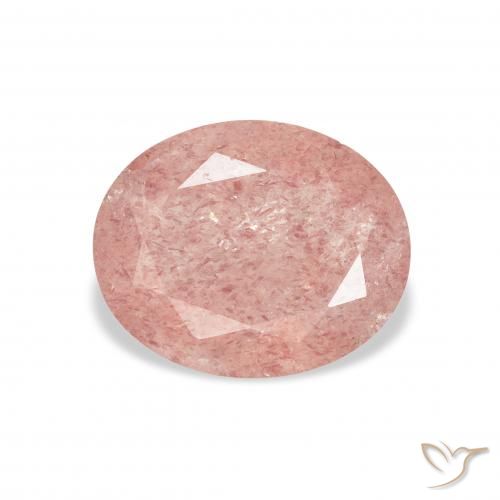 2.87ct 天然 アーシーピンク ストロベリークォーツ, 楕円形, 透明