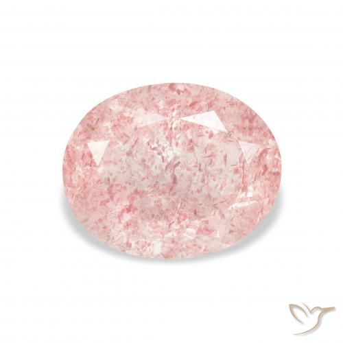 3.51ct 天然 ライトピンク ストロベリークォーツ, 楕円形, 透明