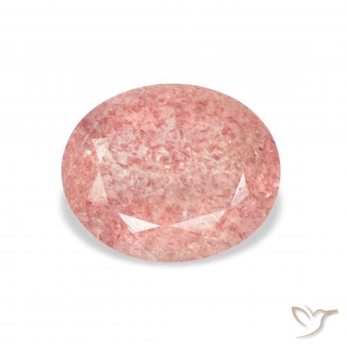 3.10ct 天然 Medium Light-Pink ストロベリークォーツ, 楕円形, 透明