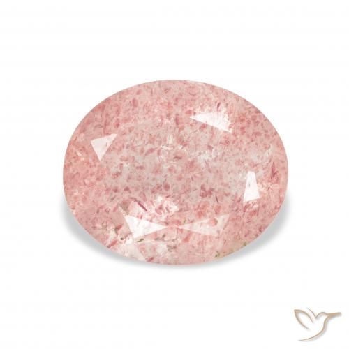3.41ct 天然 Medium Light-Pink ストロベリークォーツ, 楕円形, 透明