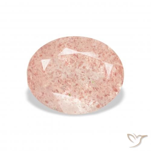 3.56ct 天然 ライトピンク ストロベリークォーツ, 楕円形, 透明