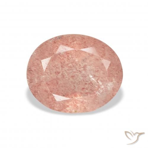 3.90ct 天然 ライトピンク ストロベリークォーツ, 楕円形, 透明