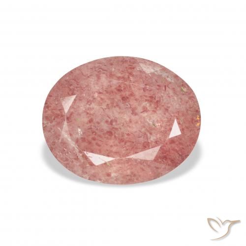 3.48ct 天然 ミディアムピンク ストロベリークォーツ, 楕円形, 透明