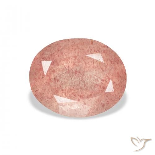 3.76ct 天然 ラズベリーピンク ストロベリークォーツ, 楕円形, 透明