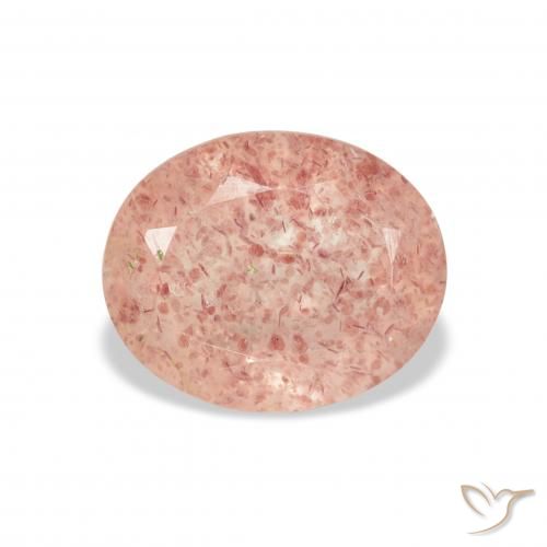 3.58ct 天然 ライトピンク ストロベリークォーツ, 楕円形, 透明