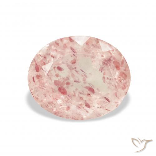 4.13ct 天然 ライトピンク ストロベリークォーツ, 楕円形, 透明