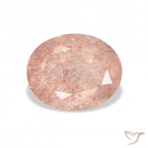 3.38ct 天然 ライトピンク ストロベリークォーツ, 楕円形, 透明