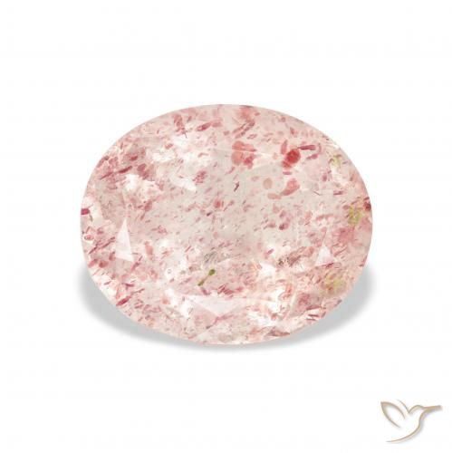 3.86ct 天然 ライトピンク ストロベリークォーツ, 楕円形, 透明
