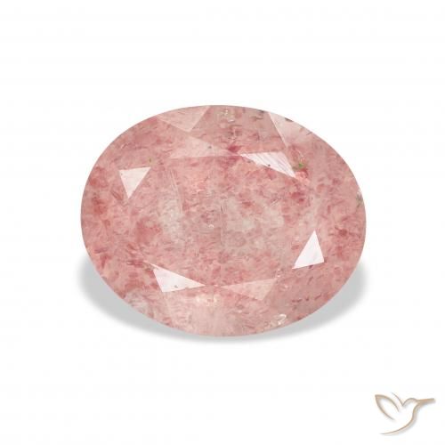 3.48ct 天然 ライトピンク ストロベリークォーツ, 楕円形, 透明