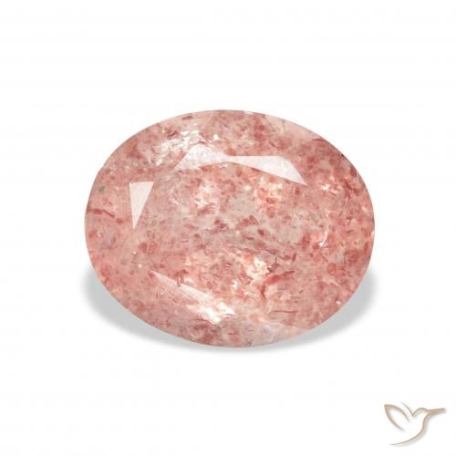 3.74ct 天然 ライトピンク ストロベリークォーツ, 楕円形, 透明