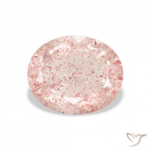 3.34ct 天然 ライトピンク ストロベリークォーツ, 楕円形, 透明
