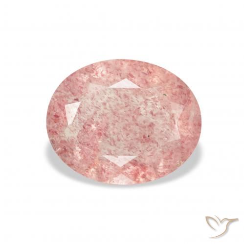 2.48ct 天然 ライトピンク ストロベリークォーツ, 楕円形, 透明