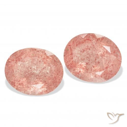 Shop natural 7.46ct 濃いオレンジピンク ストロベリークォーツ gems, 楕円形, from ロシア at GemSelect. In stock, global shipping!