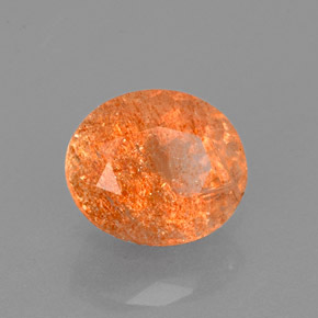 1.86カラットの天然オレンジサンストーン（8.2×7 mm・透明）