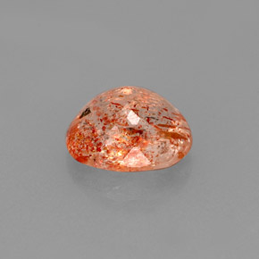 1.58カラットの天然オレンジサンストーン（8.1×6.8 mm・透明）
